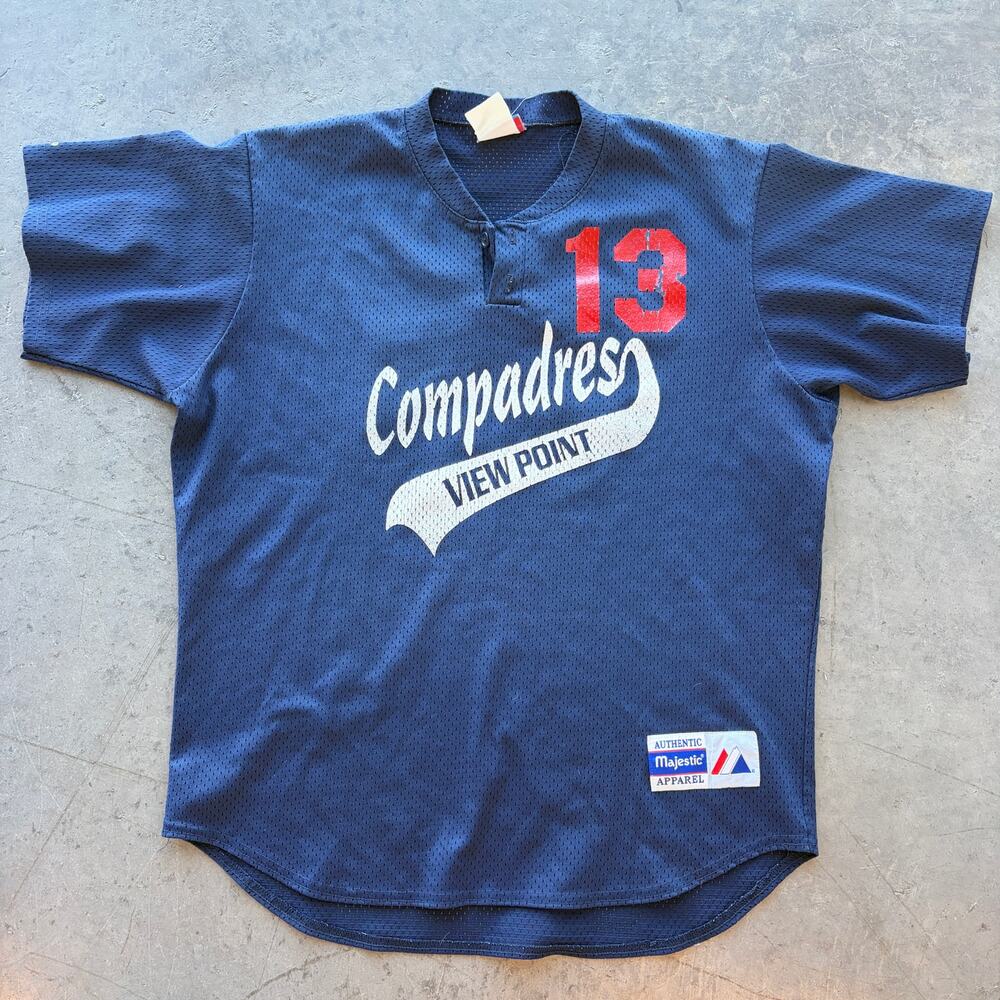 Vintage Y2k View Point Compadres Navy Mesh Baseball Mlb Jersey Made in Usa L